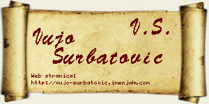 Vujo Šurbatović vizit kartica